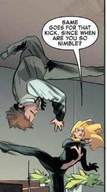 You'll have to trust me when I tell you that the guy jumping upside down is Peter Parker.