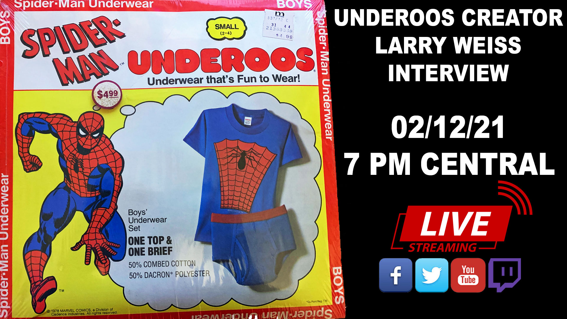 UNDEROOS! FRIDAY 7PM CENTRAL - Spider Man Crawlspace